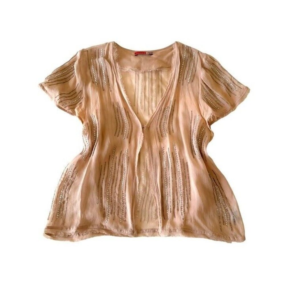 Alice + Olivia 100% silk vest with rhinestones and beads. Size M.